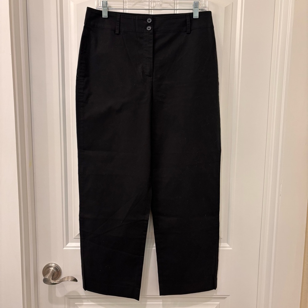 Ann Taylor Y2K Women’s Black Cropped Cotton Stretch Pants Size 12